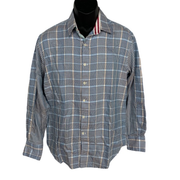 Robert Graham Check Stripe Cuff Button Up Shirt